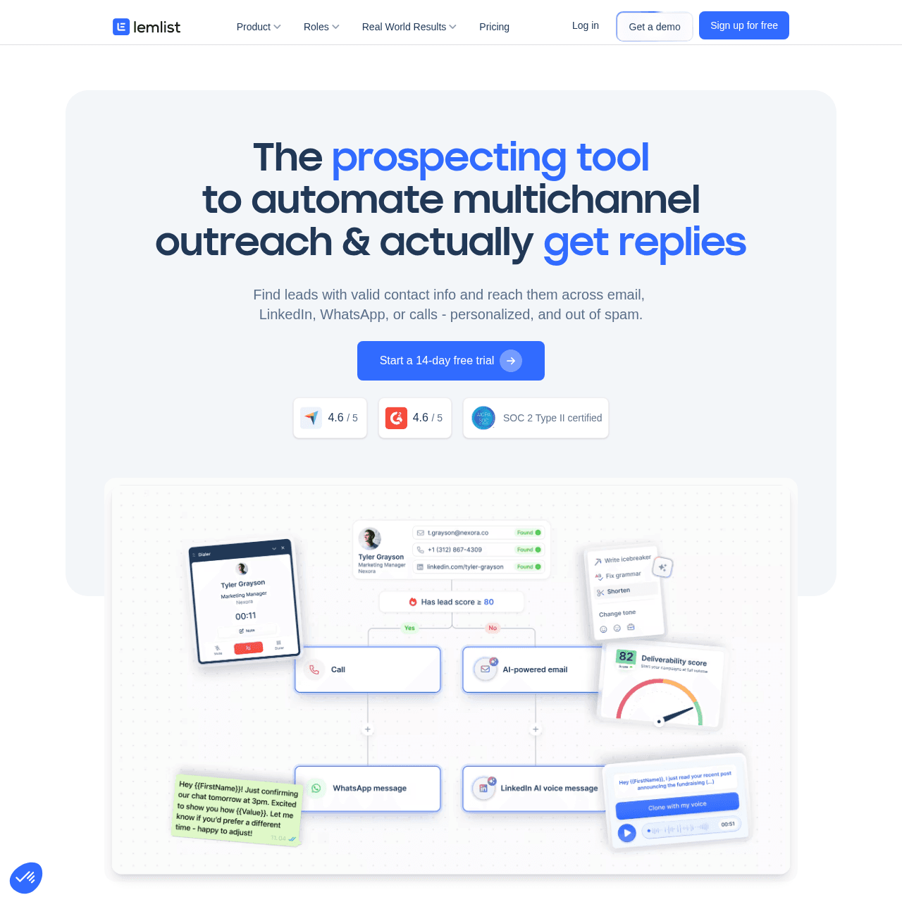 Lemlist homepage