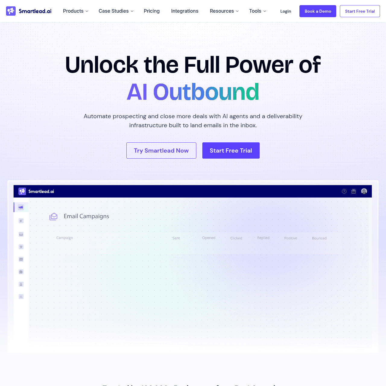Smartlead homepage